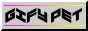 an animated web button reading 'gifypet' in black slanted text on a grey background. above and below the text are flashing pink and yellow lines
