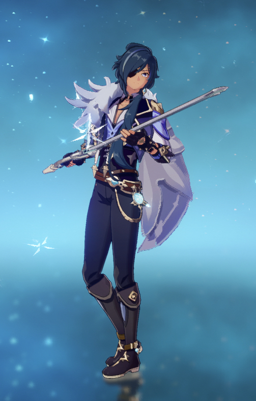 kaeya holding his sword in the character selection screen