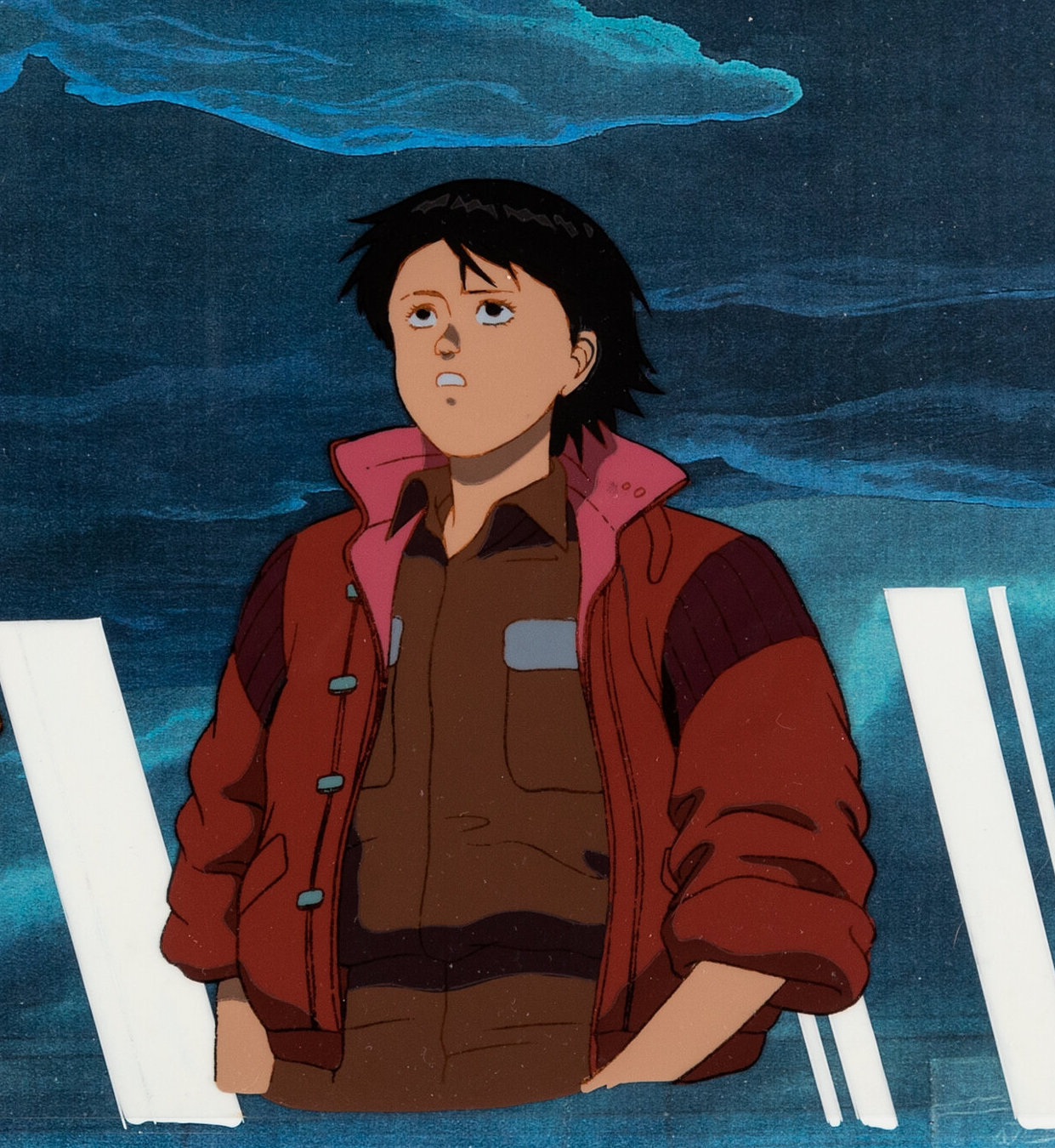 an animation cel from the end of the movie, when she is wearing kaneda's jacket