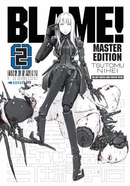 huge fan of how the master edition covers show the the same image on the back cover but from the back, its such a neat thing to include <br><br> [image id: the cover of the second blame! master edition book. it shows cibo sitting on the back of a large silicon lifeform. she holds one hand to the side of her head, and stares straight at the viewer. /end id]